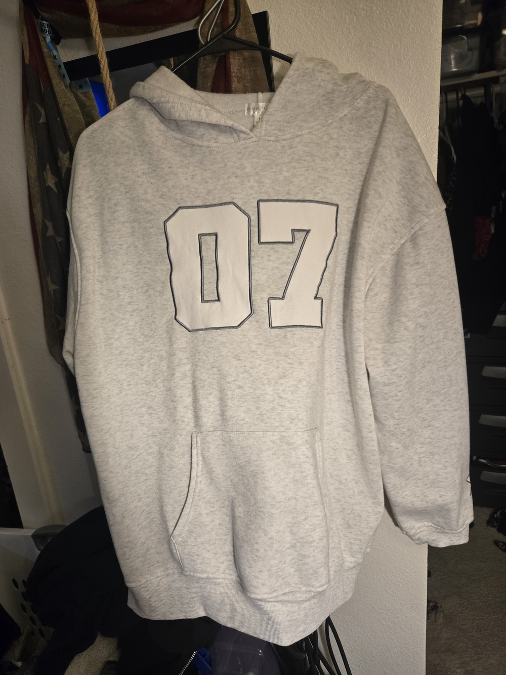 Light Gray '07' Hooded Sweatshirt